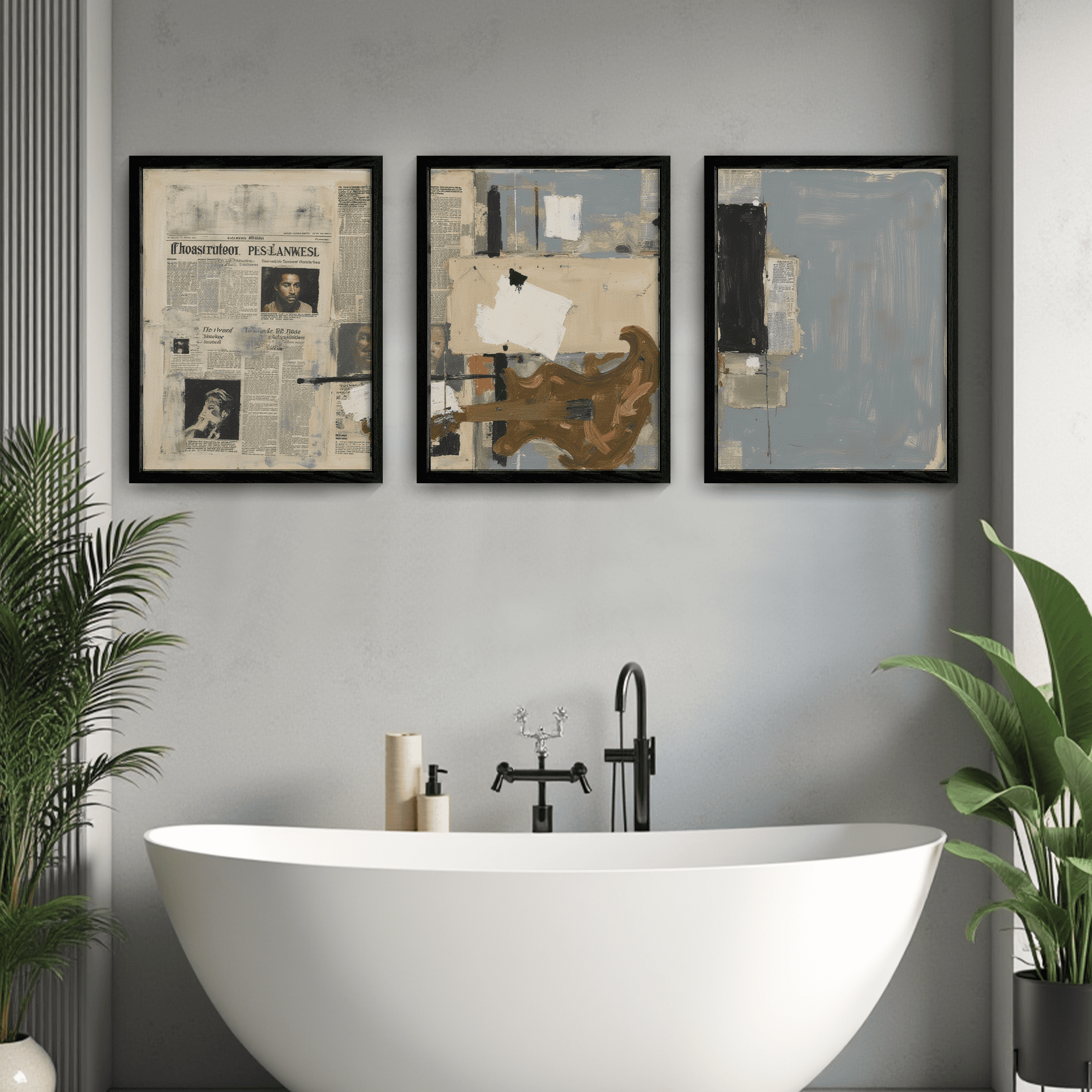 MAYEERTY Modern Abstract Wall Art Painting, Living Room Decor, Black MDF Frame, 7.87"x9.84"