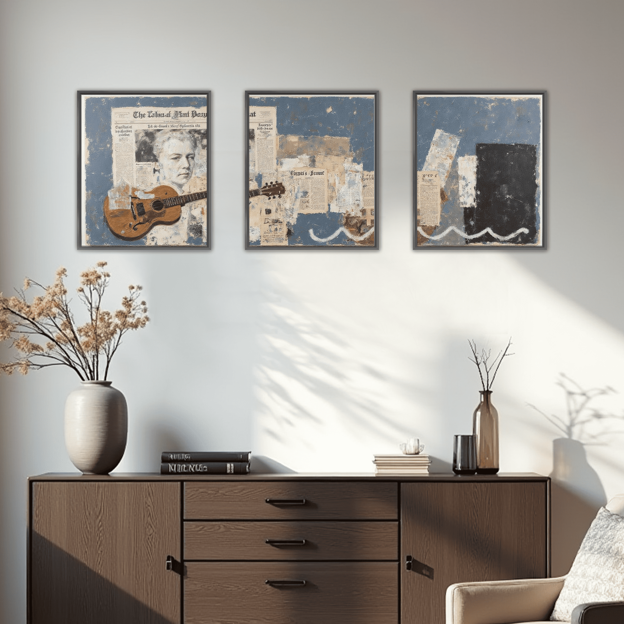 MAYEERTY Modern Abstract Wall Art Painting, Living Room Decor, Black Aluminum Alloy Frame, 7.87"x9.84"