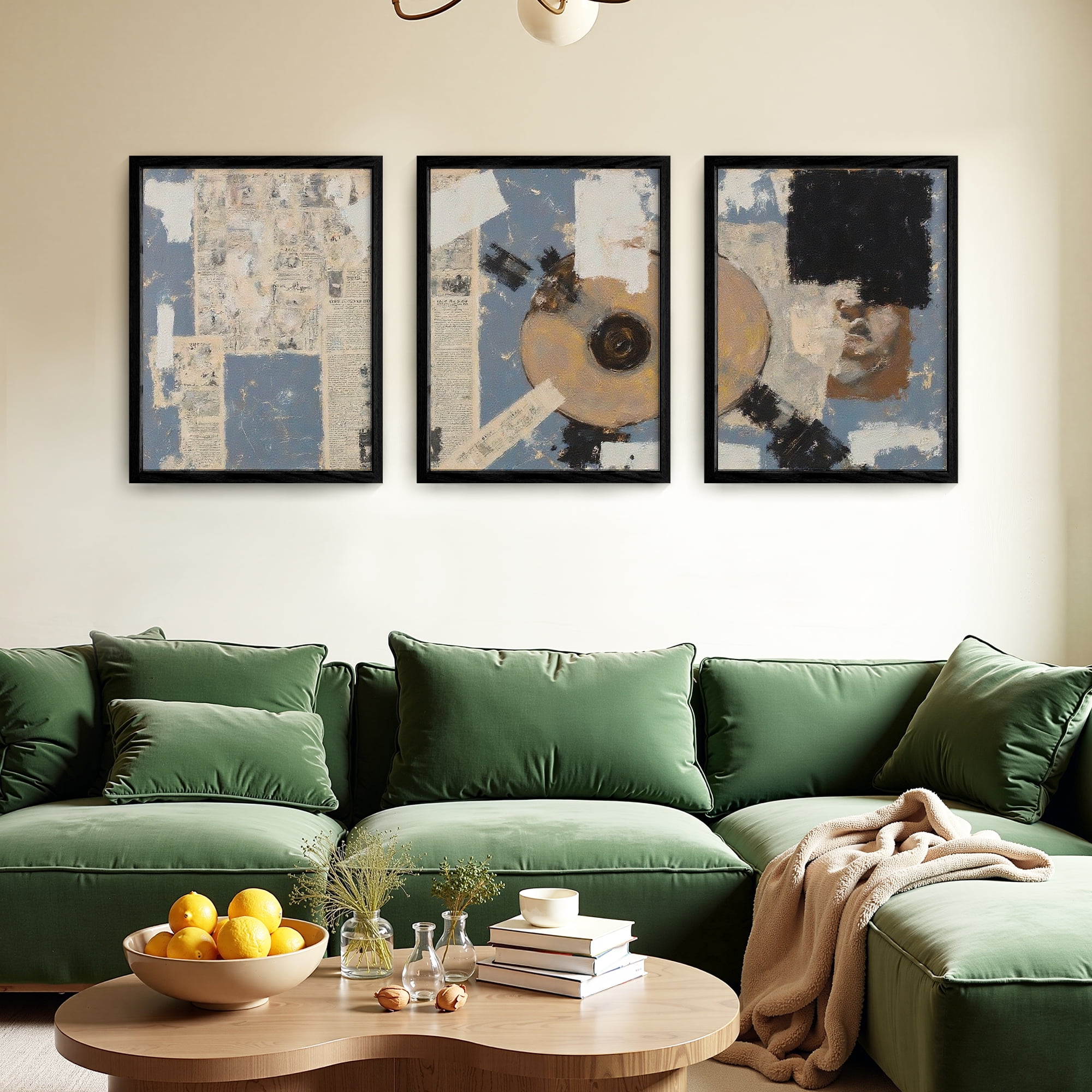 MAYEERTY Modern Abstract Wall Art Painting, Living Room Decor, Black MDF Frame, 15.7"x11.8"
