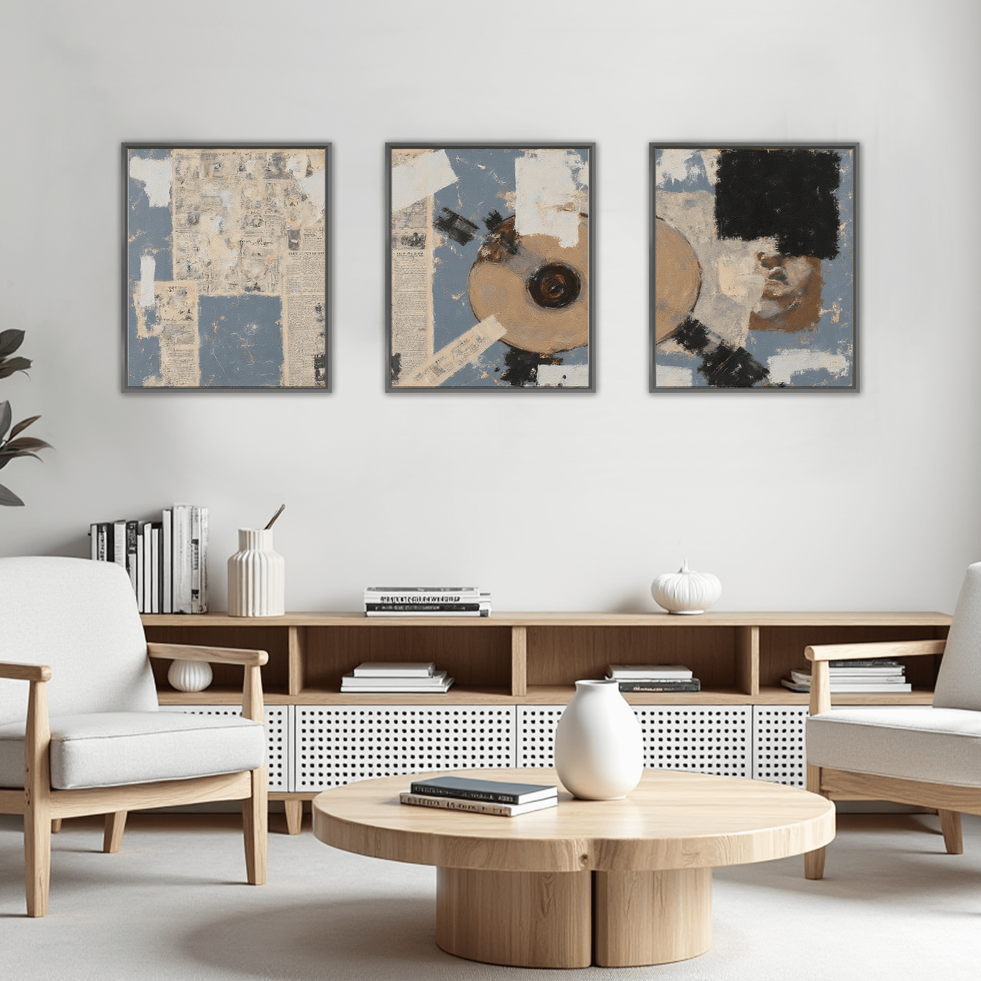 MAYEERTY Modern Abstract Wall Art Painting, Living Room Decor, Black Aluminum Alloy Frame, 15.7"x11.8"