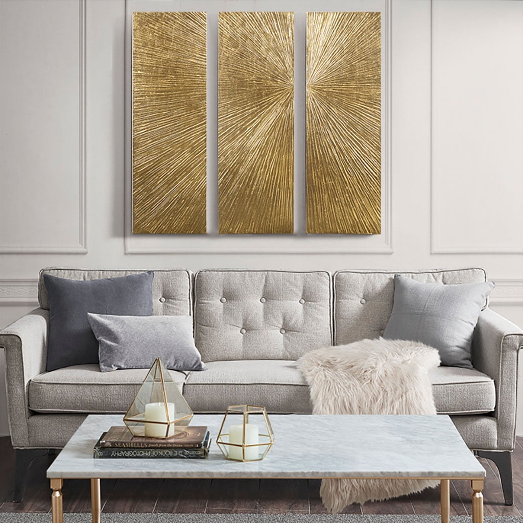 MAYEERTY Hand Painted Triptych 3-Piece Dimensional Resin Wall Art Set