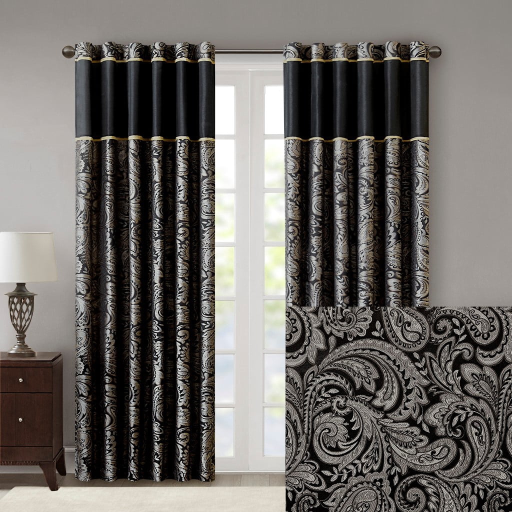 MAYEERTY Jacquard Curtain Panel Pair - 2 Pcs Window Panels