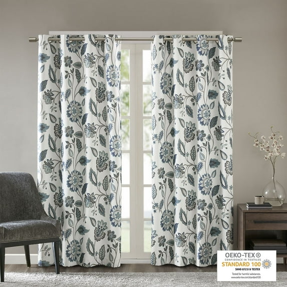 MAYEERTY Jacquard Printed Curtain Panel - Room Darkening for Bedroom