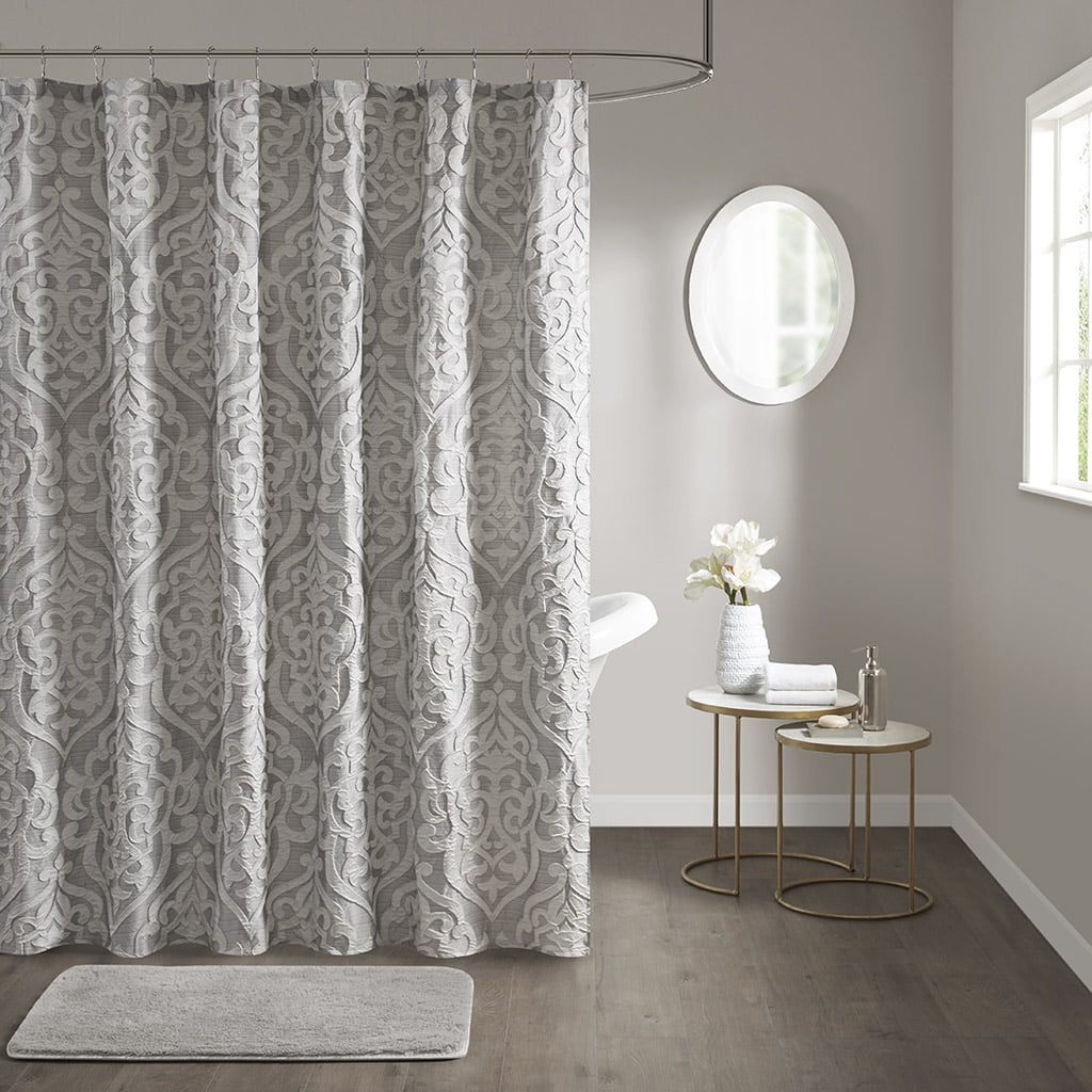 MAYEERTY Jacquard Shower Curtain, 72" x 72", Beige, Cotton