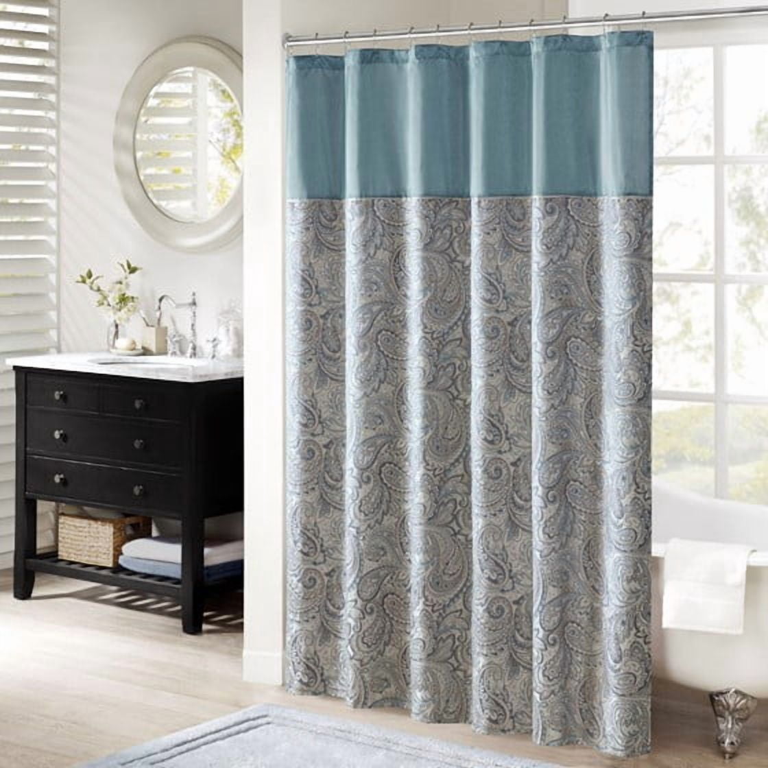 MAYEERTY Jacquard Shower Curtain, 72" x 72", Machine-Washable, Multicolor