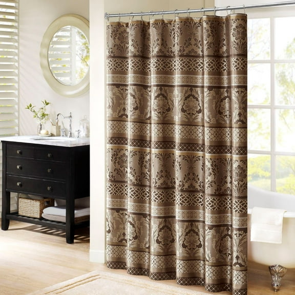 Dovelina Jacquard Shower Curtain, 72" x 72", Machine-Washable, Polyester