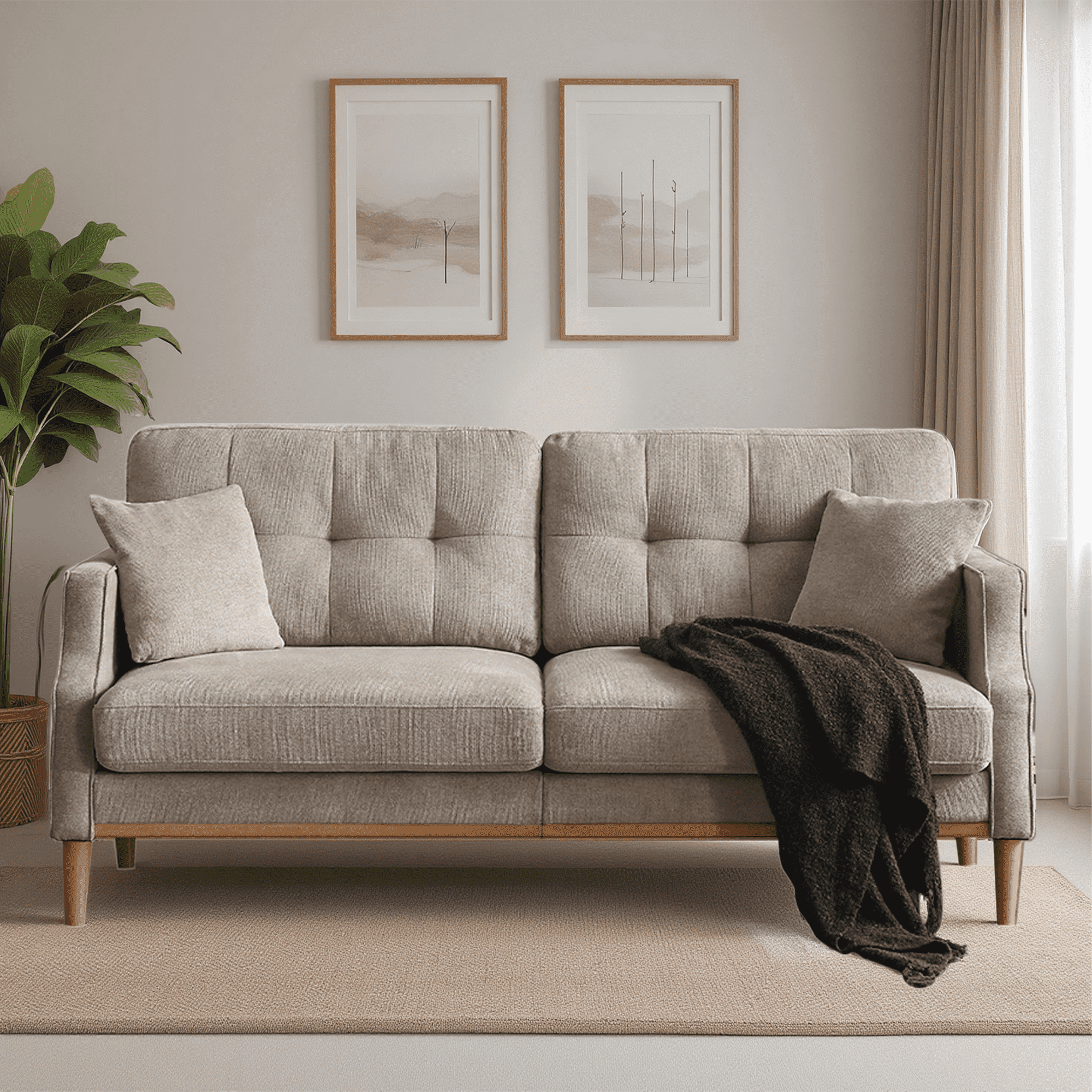 MAYEERTY Living Space sofa 3 seater With Waterproof Fabric , USB Charge port