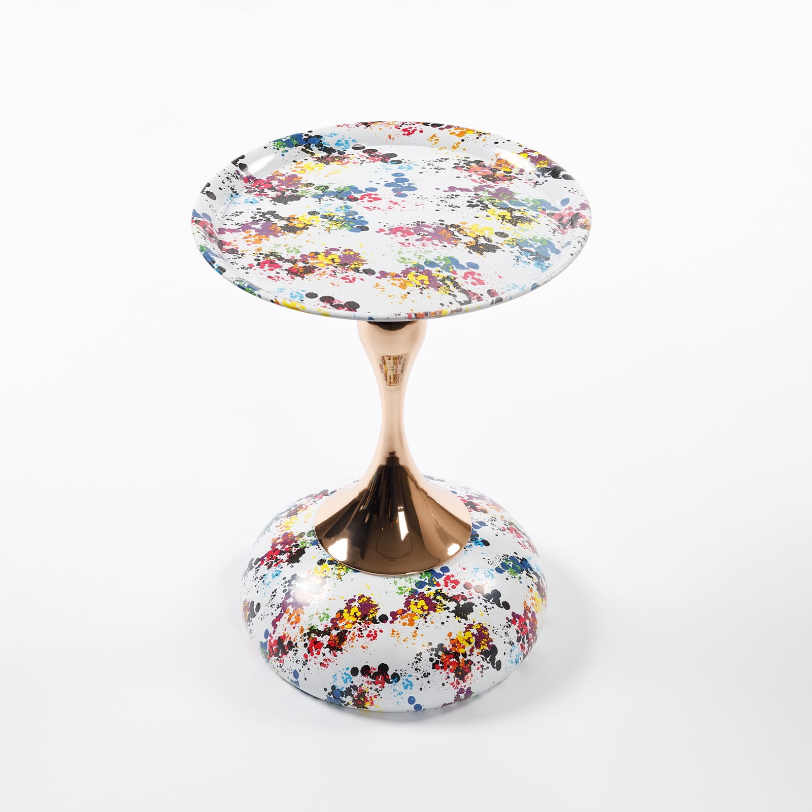 MAYEERTY Mermaid Tail End Coffee Table Round Side Table, Modern Metal Pedestal Table, Minimalist Accent Table for Small Spaces, Drink Martini Table Decoration