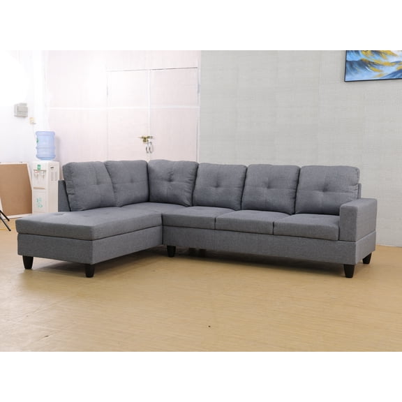 MAYEERTY Grey Modern Adult 3-Piece Couch Neutral Tone Versatile Living Room Seating