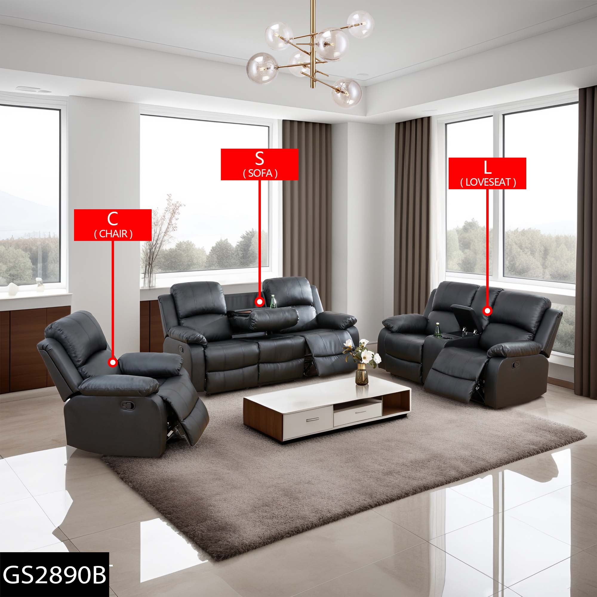 MAYEERTY Modern Adult Business Function Sofa for Living Room