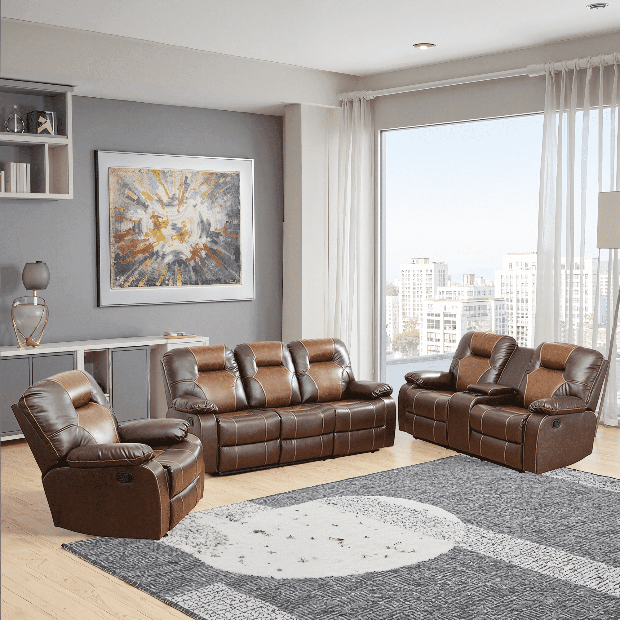 MAYEERTY Modern Adult Simple Reclining Stylish Business Function Sofa for Living Room