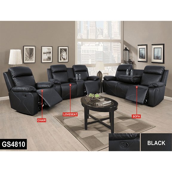 MAYEERTY 40" Modern Upholstered Breathing Leather Chair - For Living Room, Black