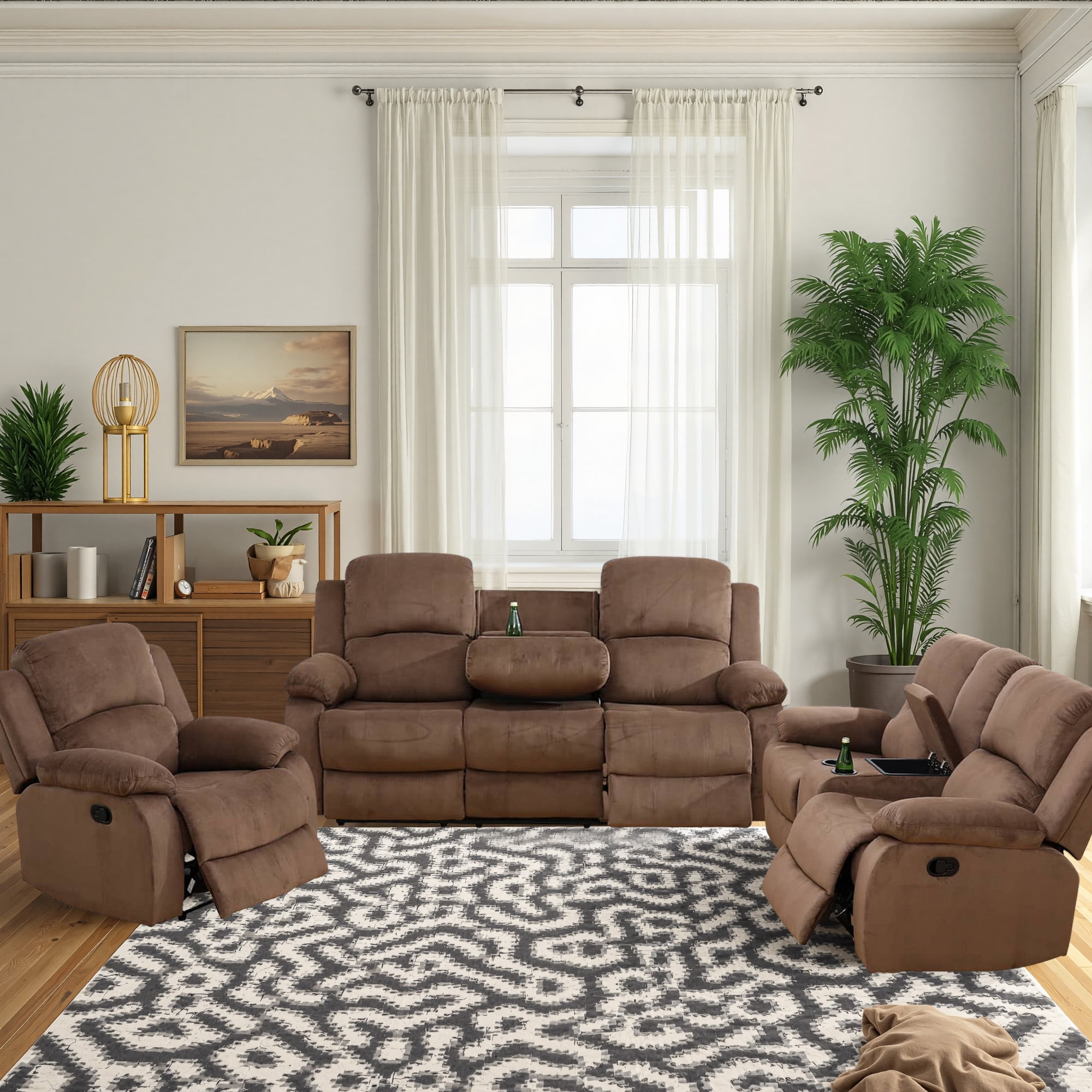 MAYEERTY Modern Adult Reclining Sofa - Simple Stylish Business Function for Living Room