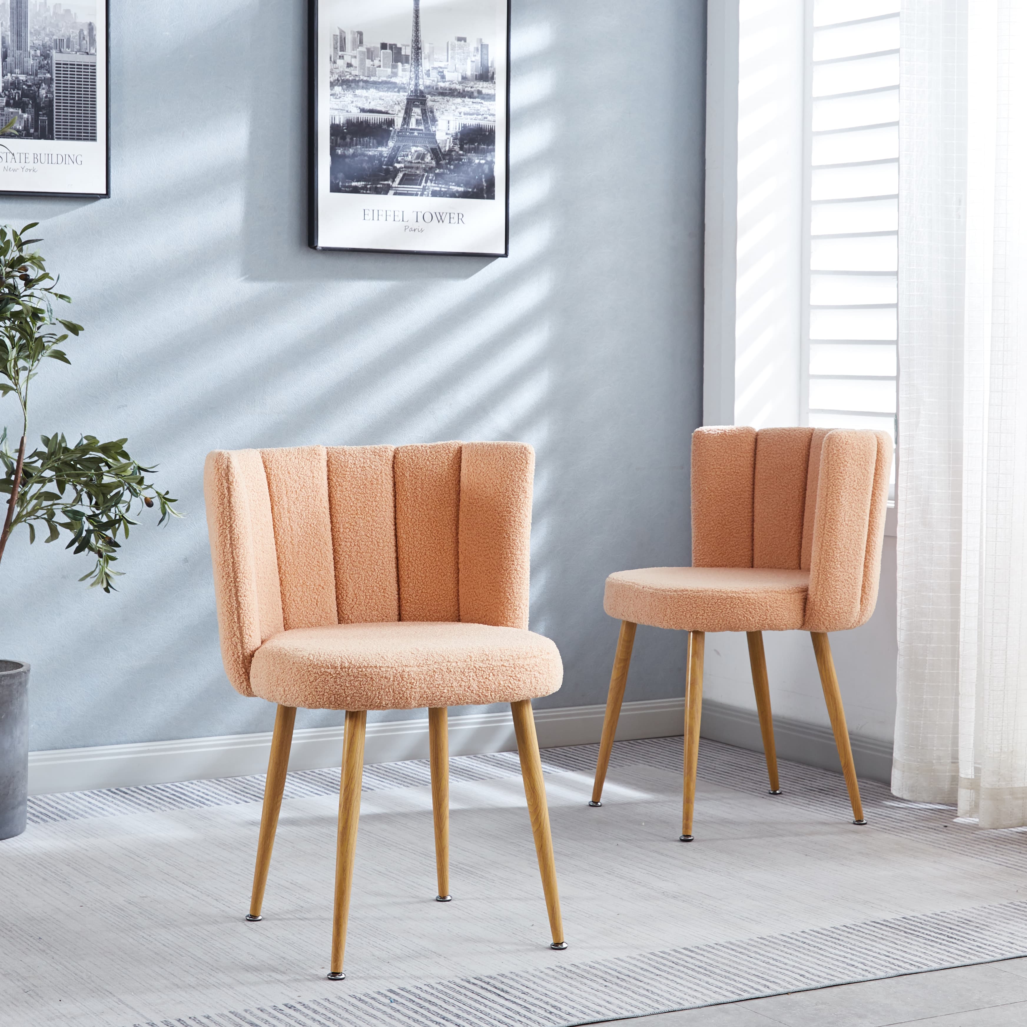 MAYEERTY Modern Beige Dining Chair Dining Living Room Set of 2