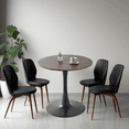 thumbnail image 1 of MAYEERTY Modern Dining Table - Cross Legs, Tempered Glass Top, Reliable for Living Room, 1 of 6