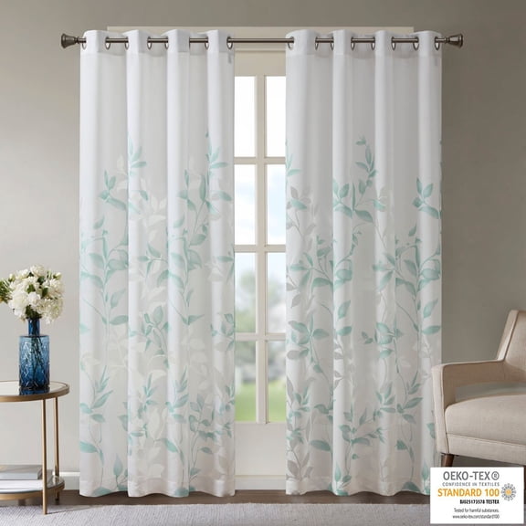 MAYEERTY Burnout Printed Curtain Panel Pair - 2 Pcs, Modern Fashionable Practical