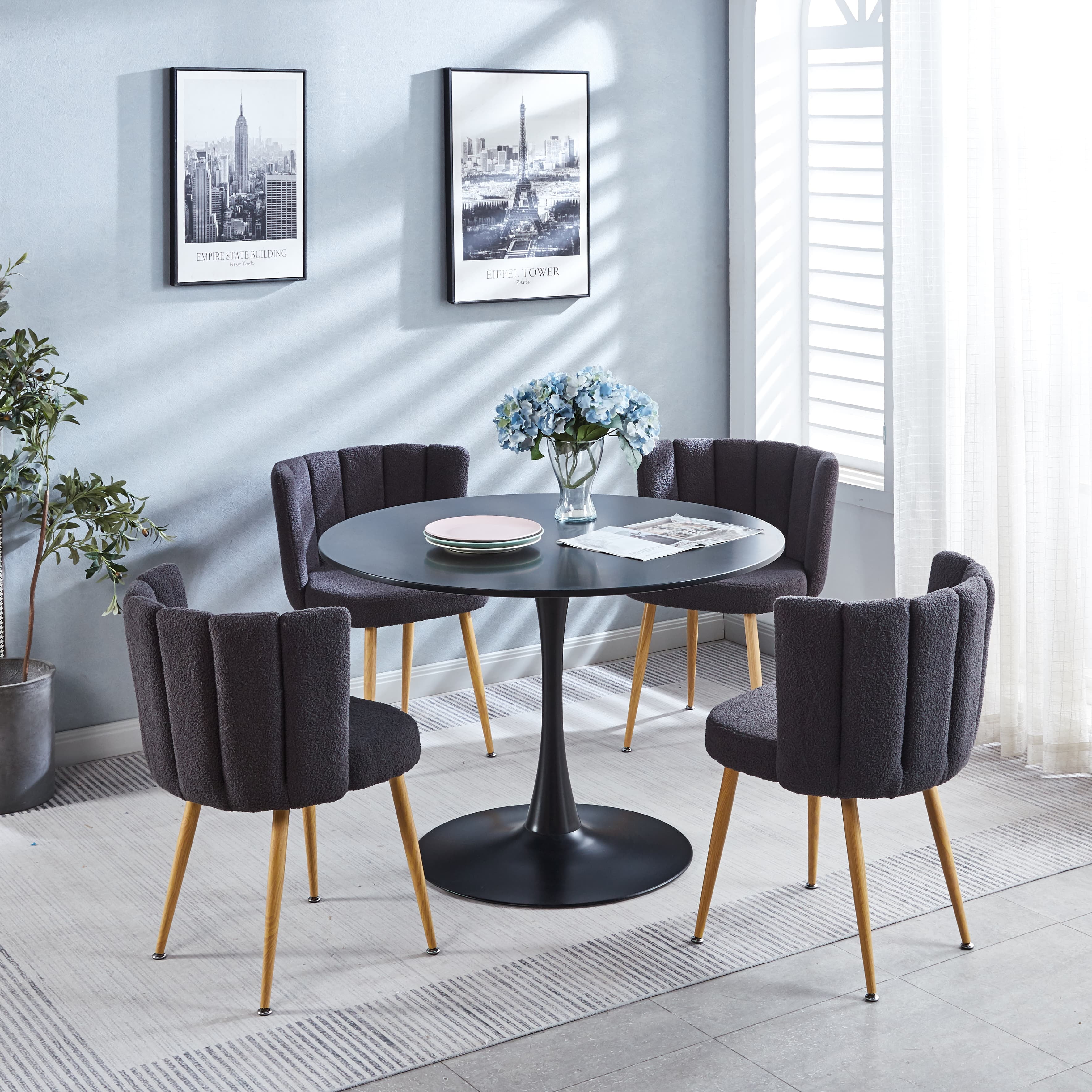 MAYEERTY Modern Gray Dining Chair Dining Living Room Set of 2