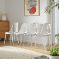 thumbnail image 1 of MAYEERTY Modern Plastic Chair Set of 4 Iron Tube Legs Dining Living Room Grey, 1 of 12