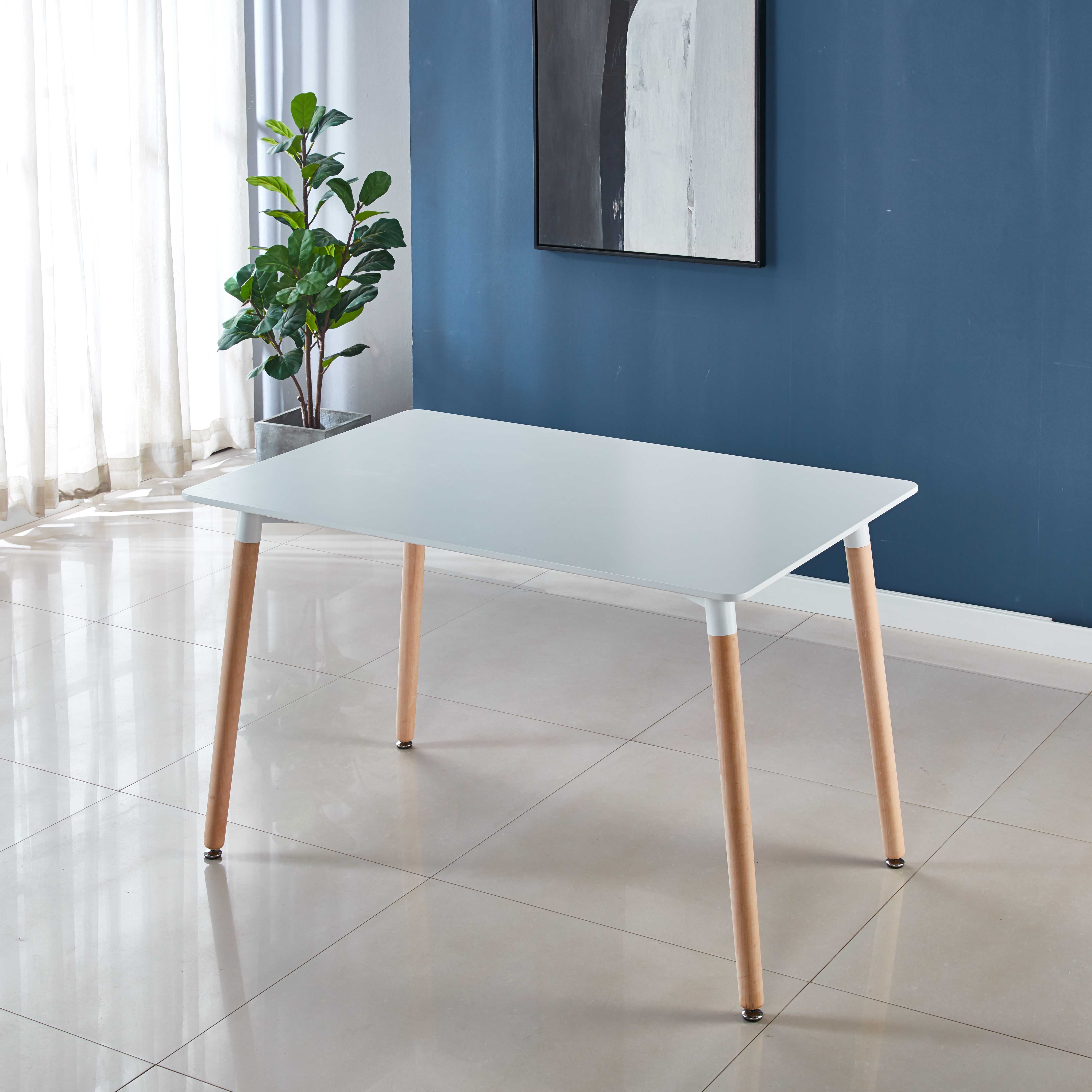 MAYEERTY Modern Square Extendable Dining Table Metal Leg Black