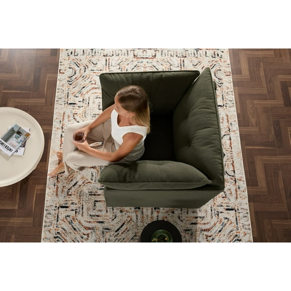 Dovelina Modern Style Chenille Oversized Accent Armchair for Living Room, Bedroom, Green