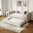 thumbnail image 1 of Dovelina Modern Style Twin Size Upholstered Daybed with Trundle for Guest Room, Small Bedroom, Study Room, Beige, 1 of 14