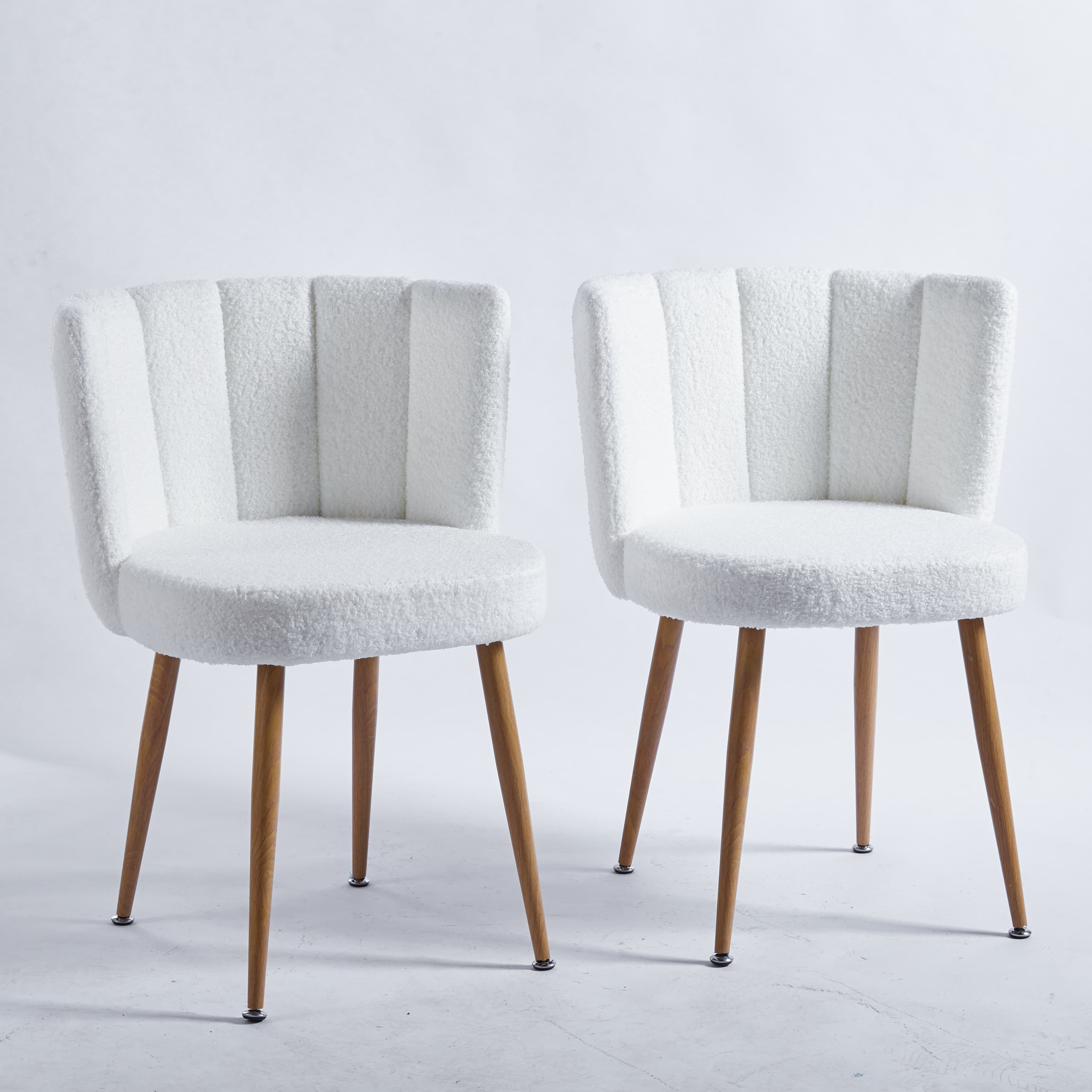 MAYEERTY Modern White Dining Chair Dining Living Room Set of 2