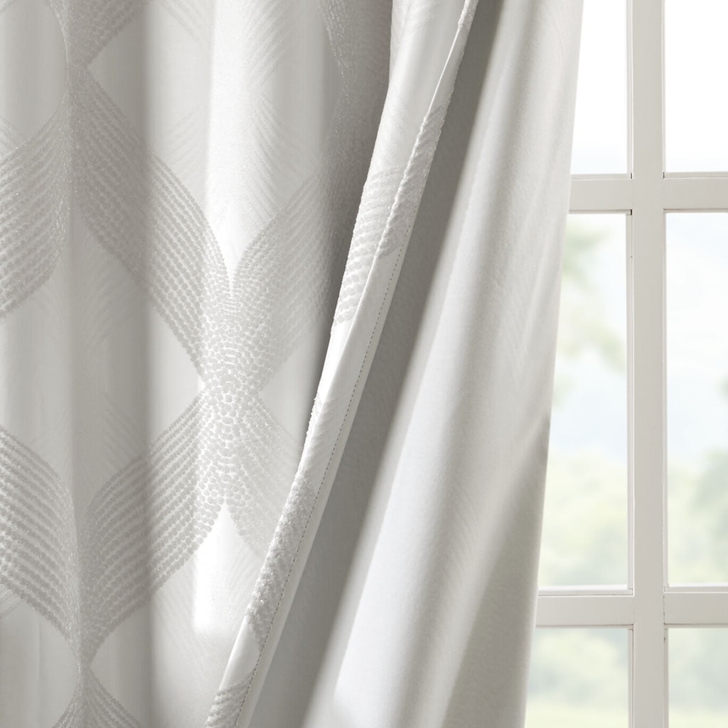 MAYEERTY Ogee Knitted Jacquard Total Blackout Curtain Panel(Only 1 Pc Panel)
