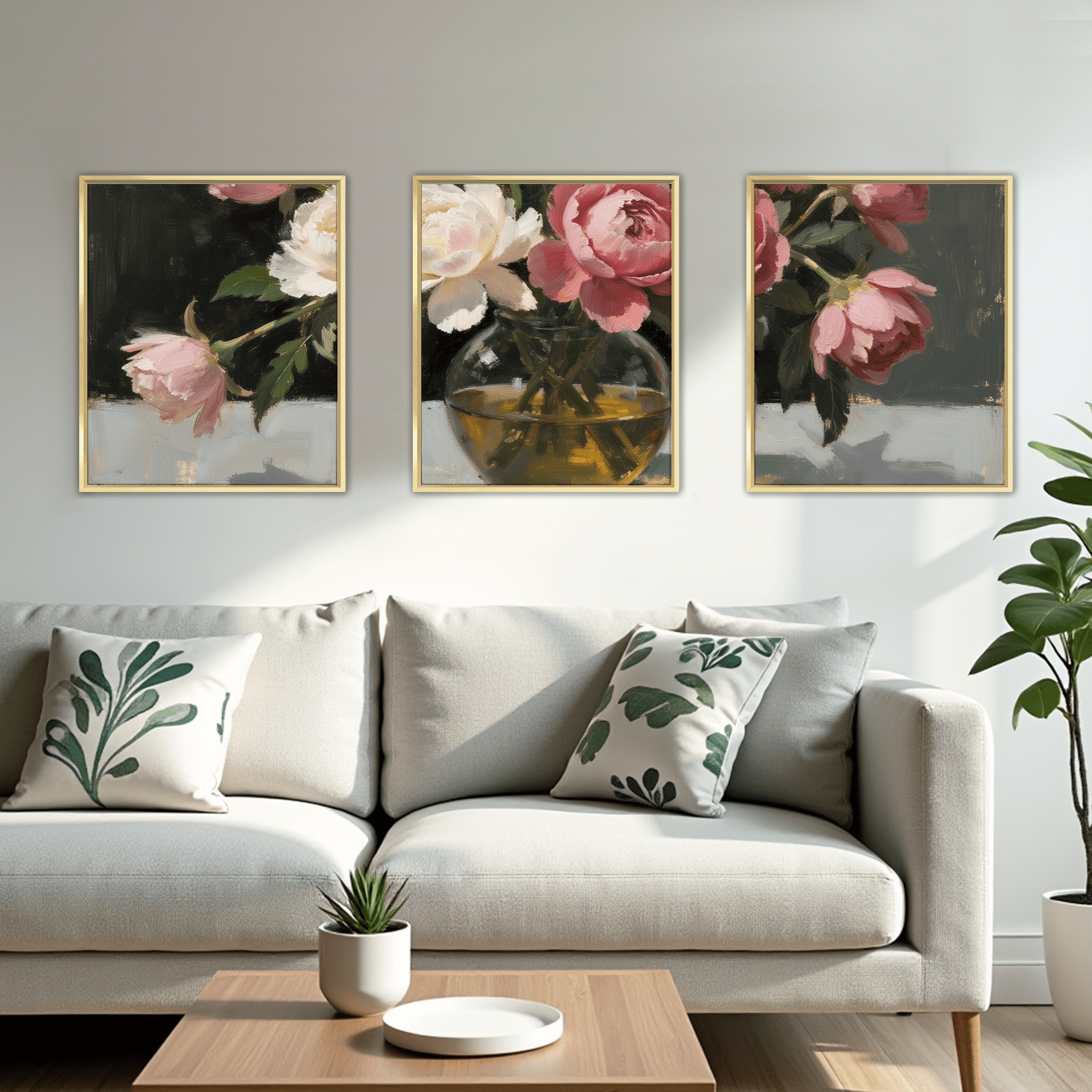 MAYEERTY Modern Abstract Wall Art Painting, Living Room Decor, Gold Aluminum Alloy Frame, 23.6"x15.8"