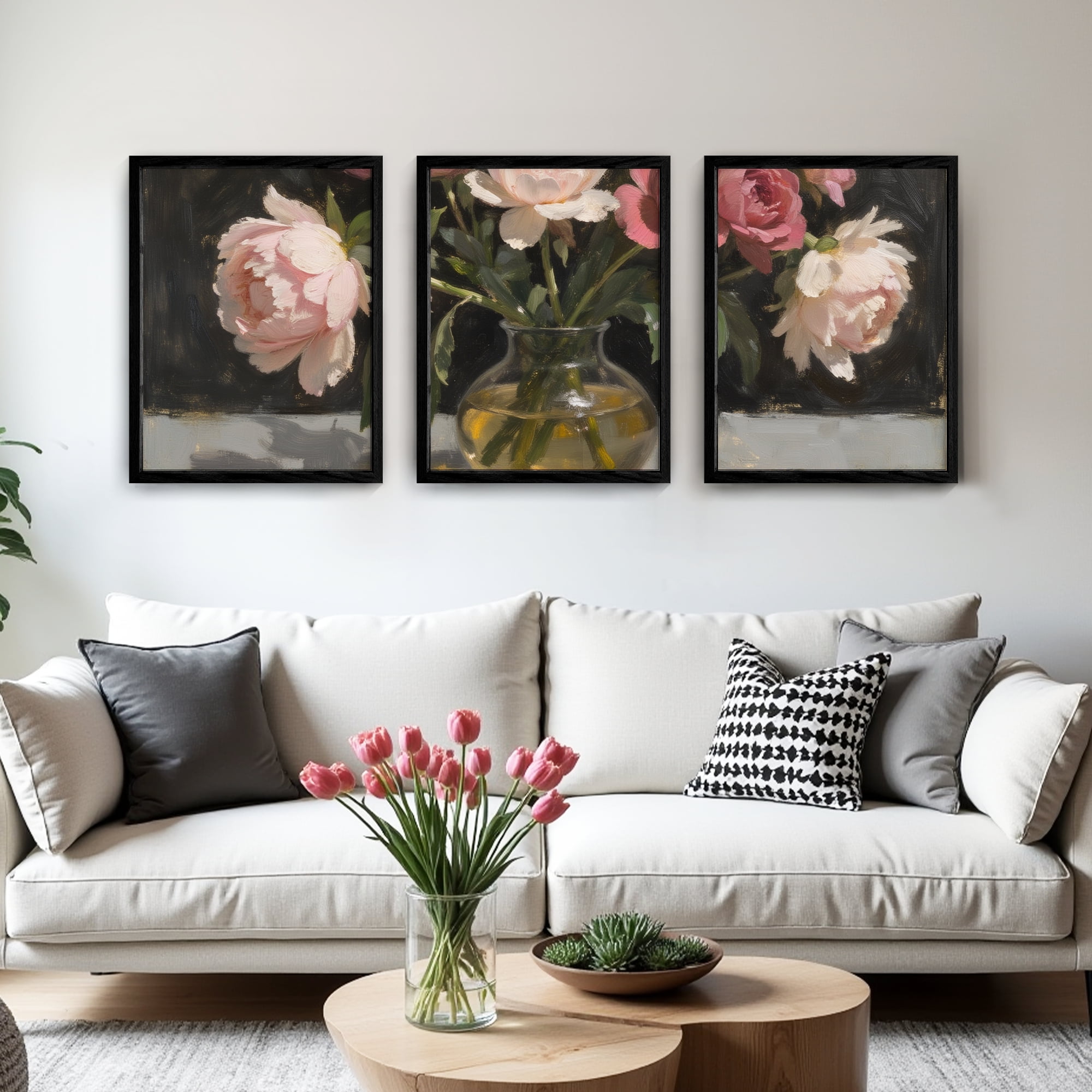 MAYEERTY Modern Abstract Wall Art Painting, Living Room Decor, Black MDF Frame, 15.7"x11.8"
