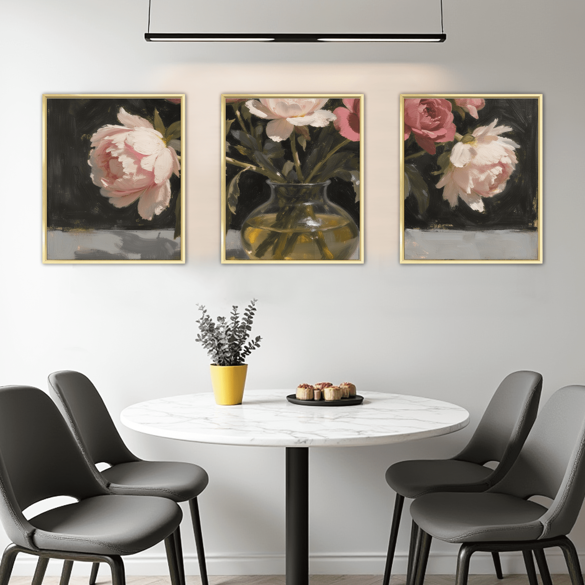 MAYEERTY Modern Abstract Wall Art Painting, Living Room Decor, Gold Aluminum Alloy Frame, 23.6"x15.8"