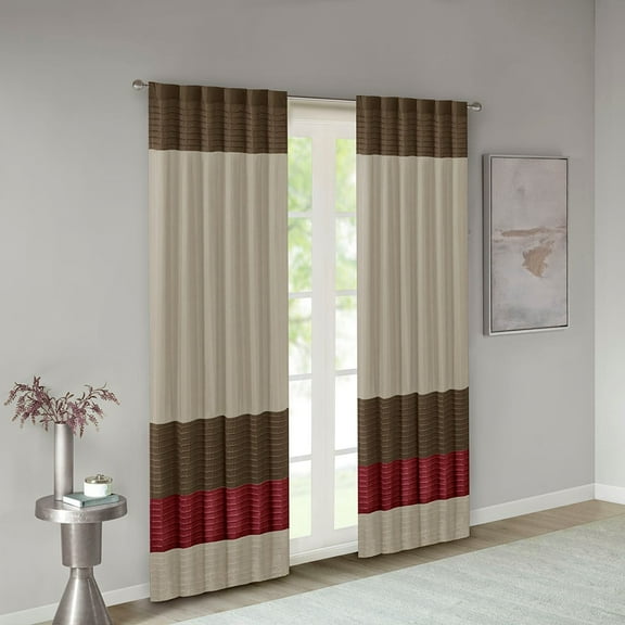 MAYEERTY 1 Pc Polyoni Pintuck Curtain Panel