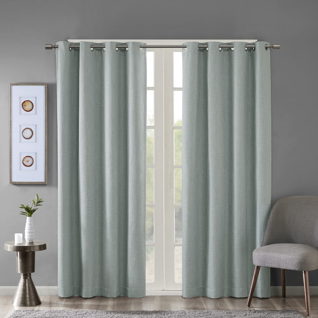 MAYEERTY 1 Pc Printed Heathered Blackout Grommet Top Curtain Panel