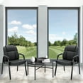 thumbnail image 1 of Dovelina PU Leather Conference Room Reception Chairs with Padded Arms,No Wheels Executive Office Chair, Black, 2 Pack, 1 of 7