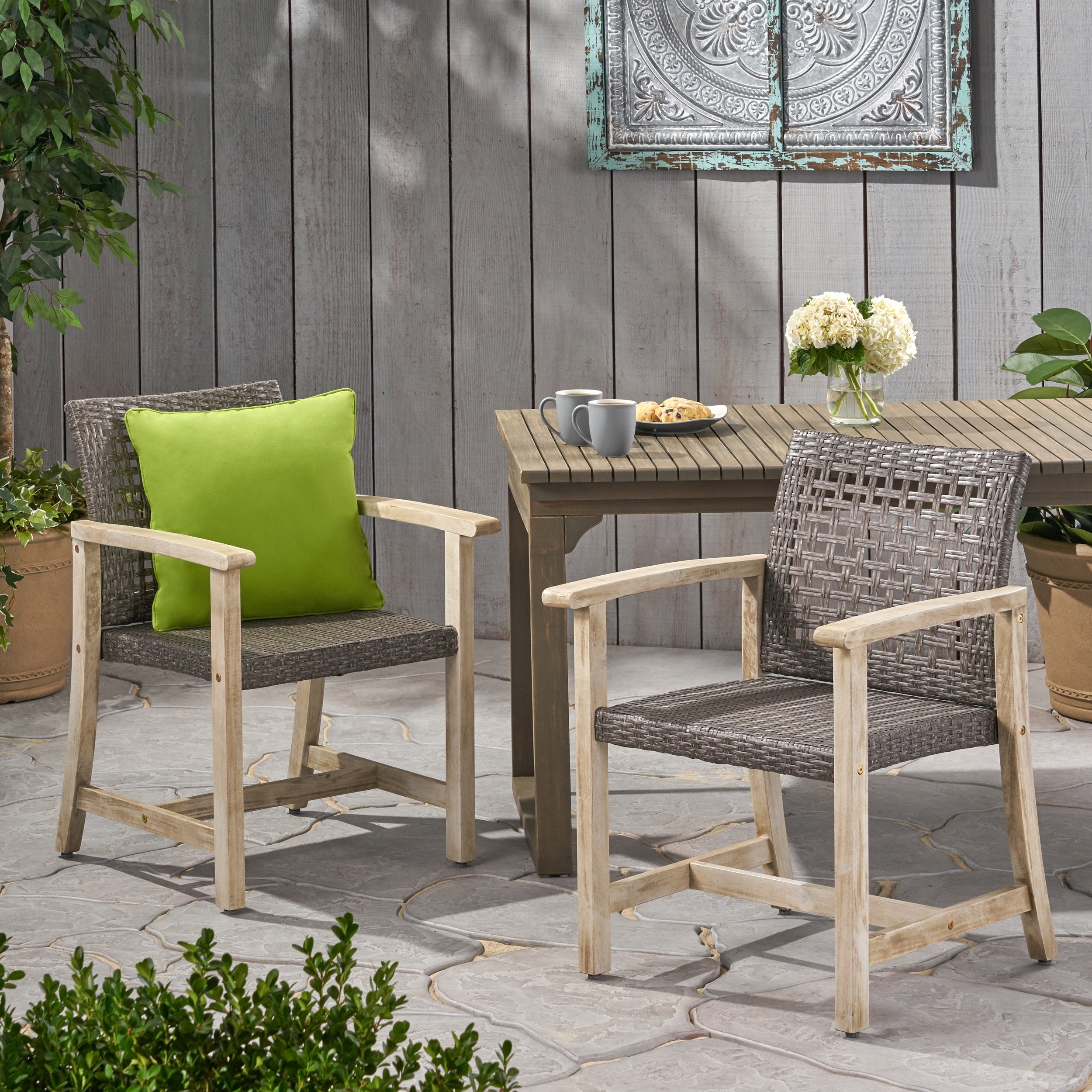 MAYEERTY Patio Armchair Set of 2 - Outdoor Dining Chairs for Patio/Backyard