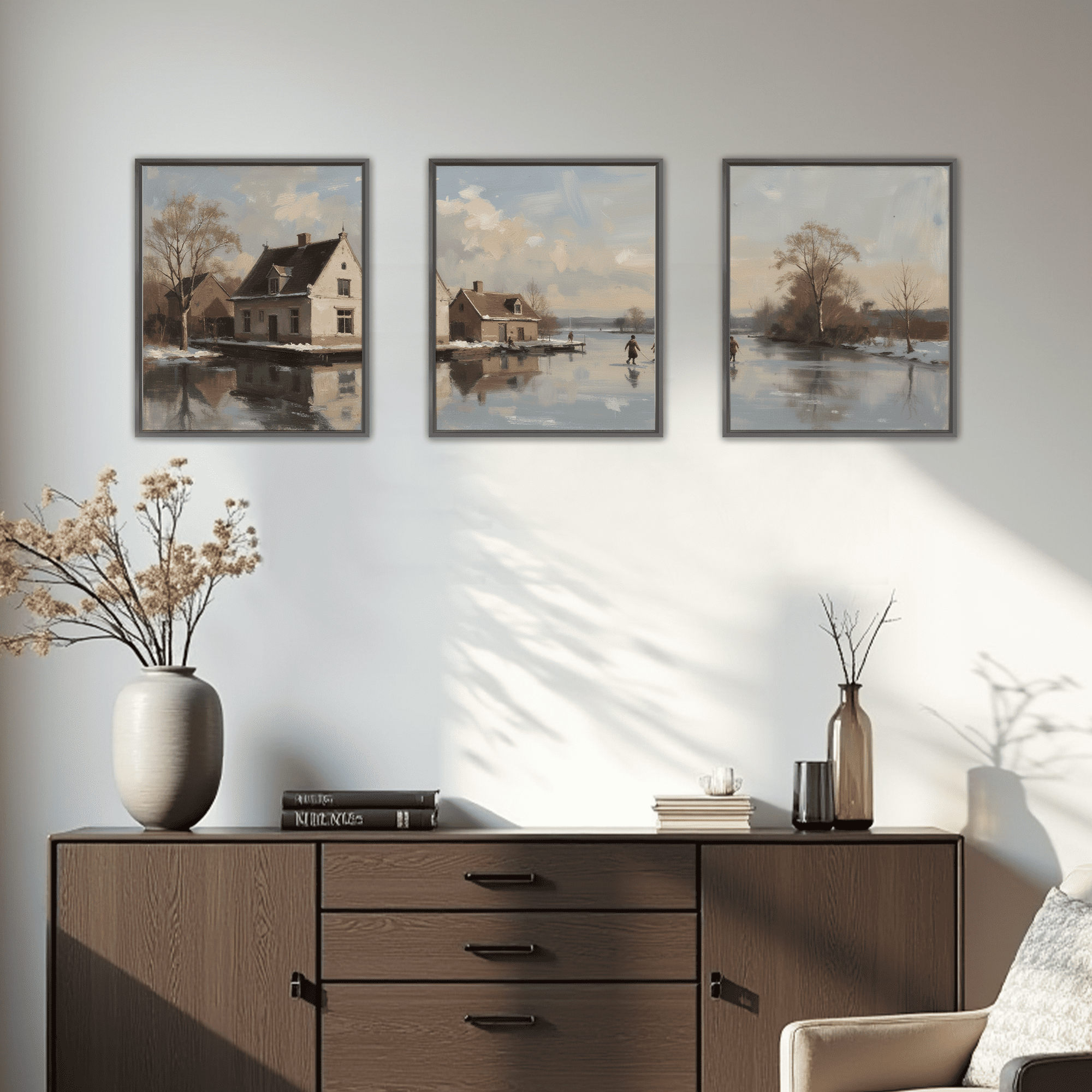 MAYEERTY Modern Abstract Wall Art Painting, Living Room Decor, Black Aluminum Alloy Frame, 23.6"x15.8"