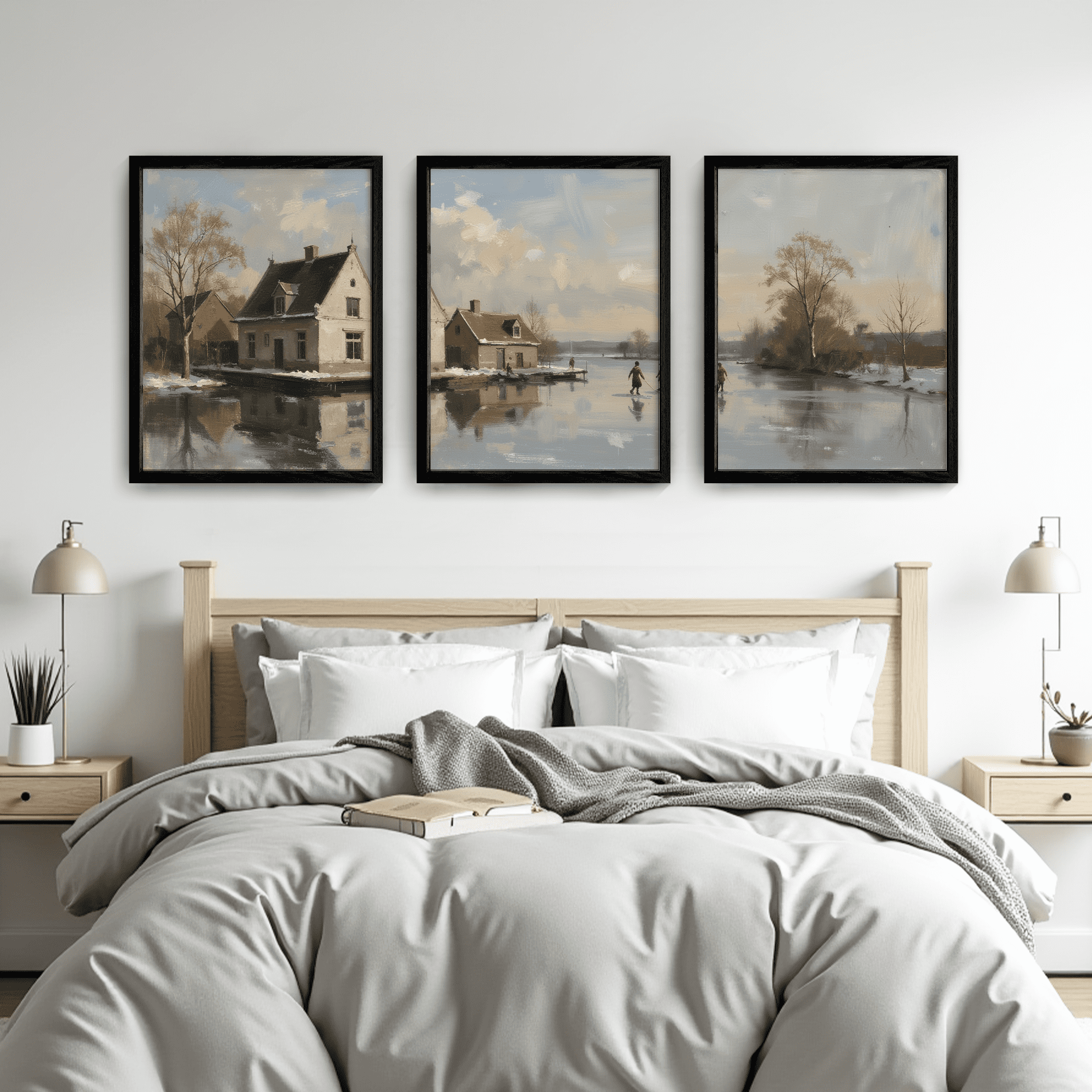 MAYEERTY Modern Abstract Wall Art Painting, Living Room Decor, Black MDF Frame, 15.7"x11.8"
