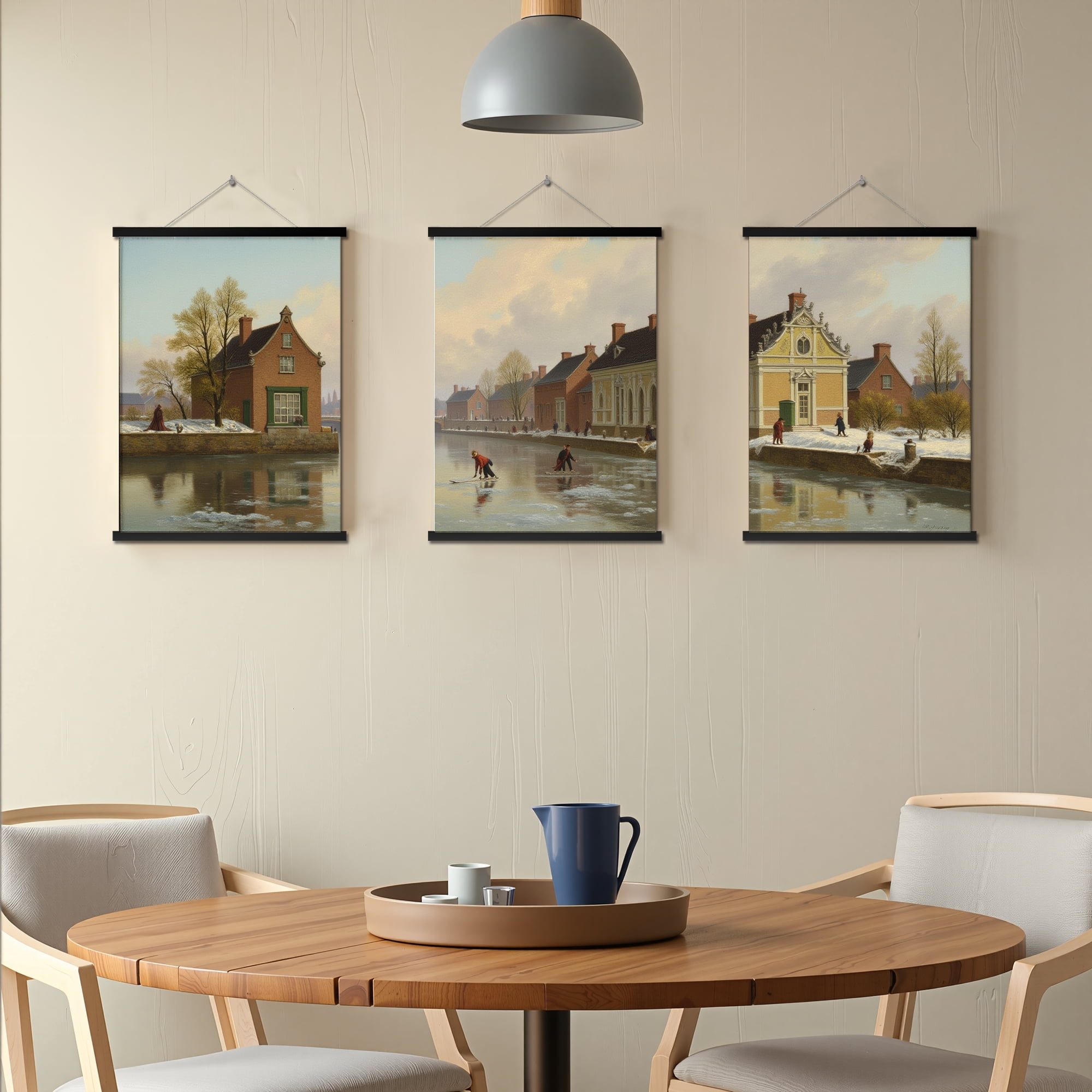 MAYEERTY Modern Abstract Wall Art Painting, Living Room Decor, Black Hanging Rod Frame, 23.6"x15.8"