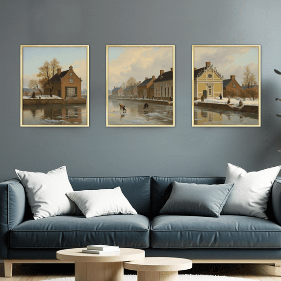 MAYEERTY Modern Abstract Wall Art Painting, Living Room Decor, Glod Aluminum Alloy Frame, 15.7"x11.8"