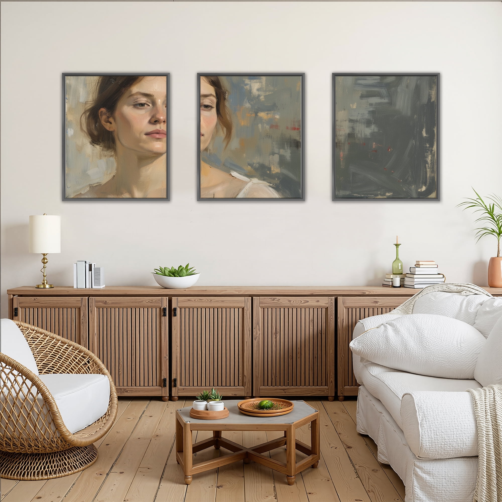 MAYEERTY Modern Abstract Wall Art Painting, Living Room Decor, Black Aluminum Alloy Frame, 15.7"x11.8"