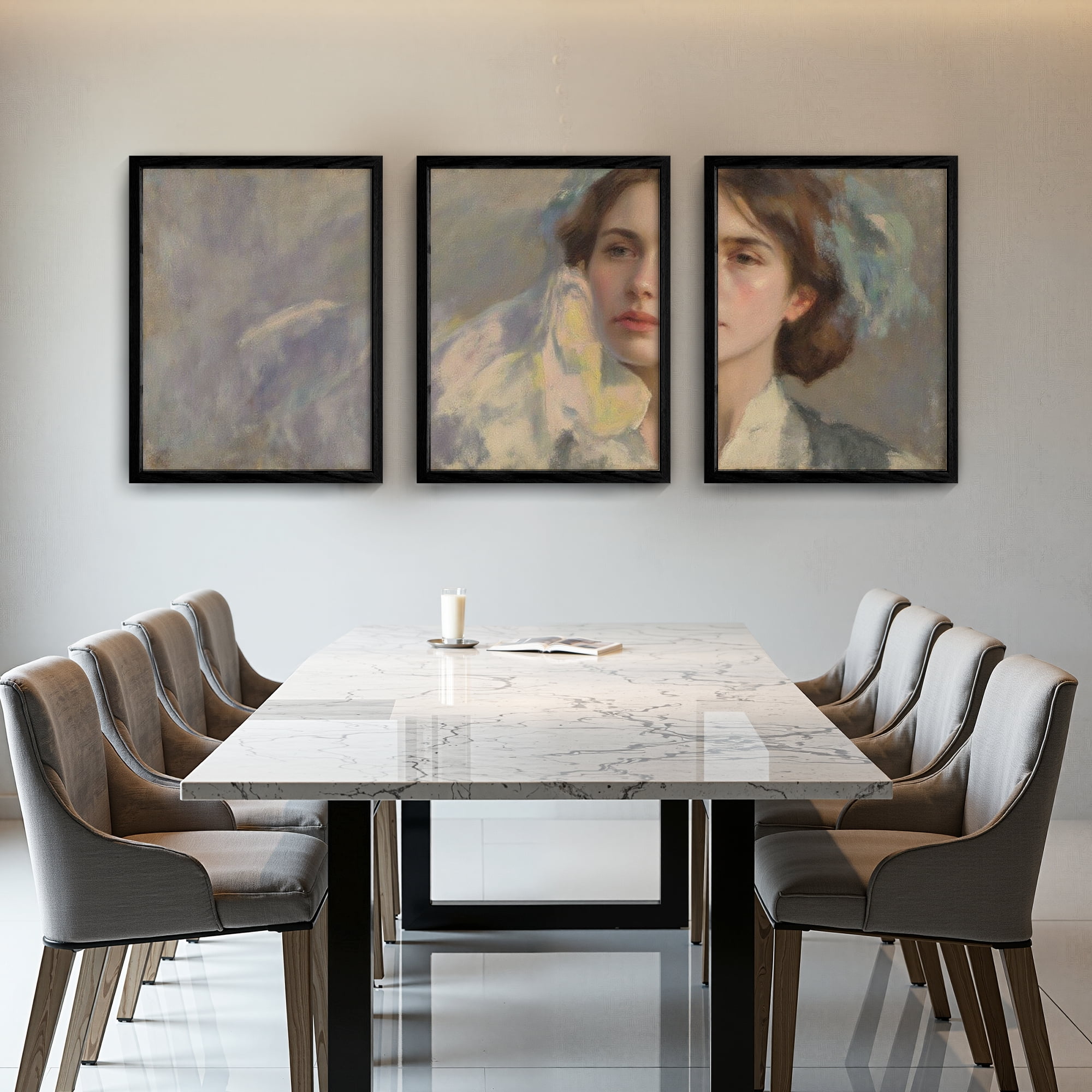 MAYEERTY Modern Abstract Wall Art Painting, Living Room Decor, Black MDF Frame, 23.6"x15.8"
