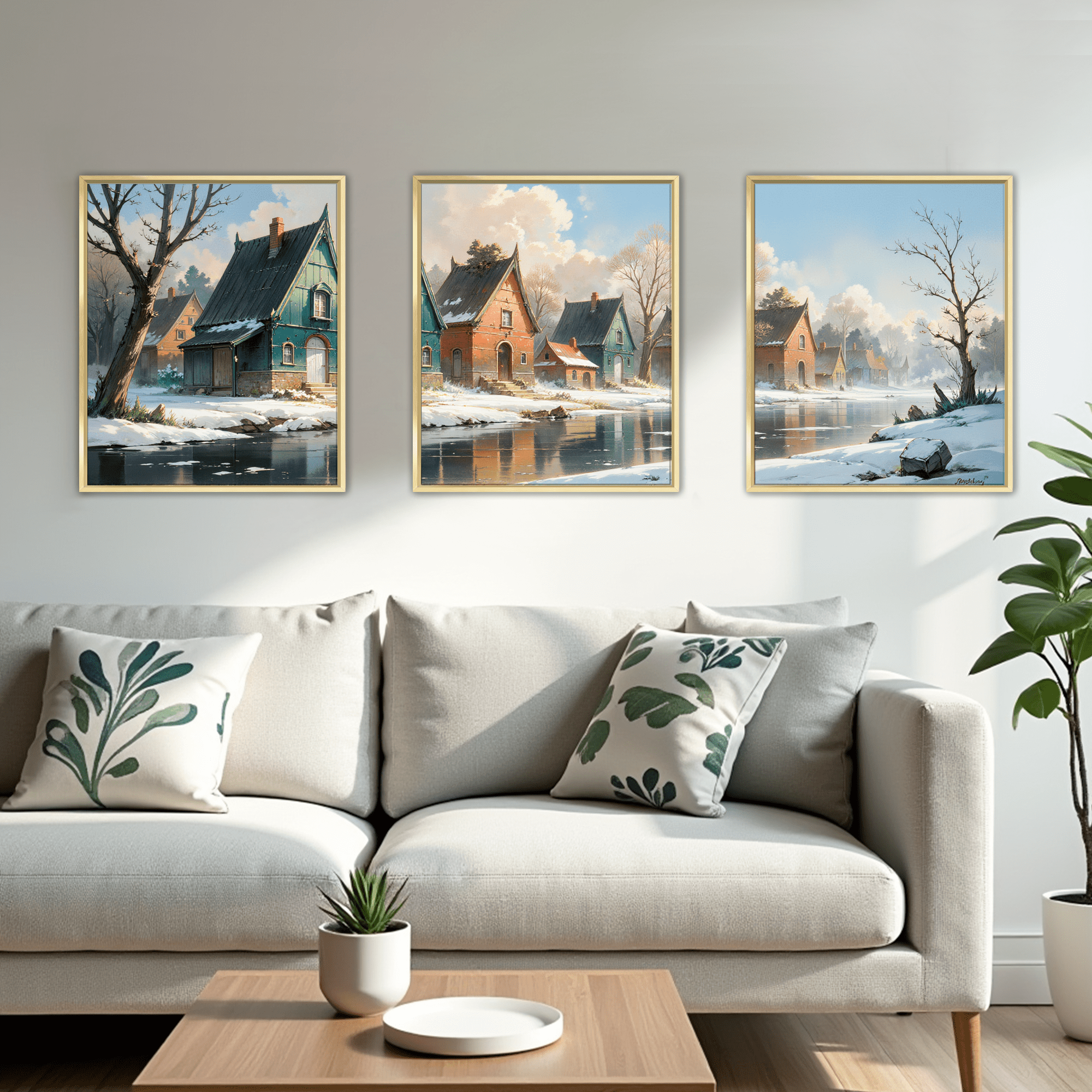 MAYEERTY Modern Abstract Wall Art Painting, Living Room Decor, Glod Aluminum Alloy Frame, 15.7"x11.8"