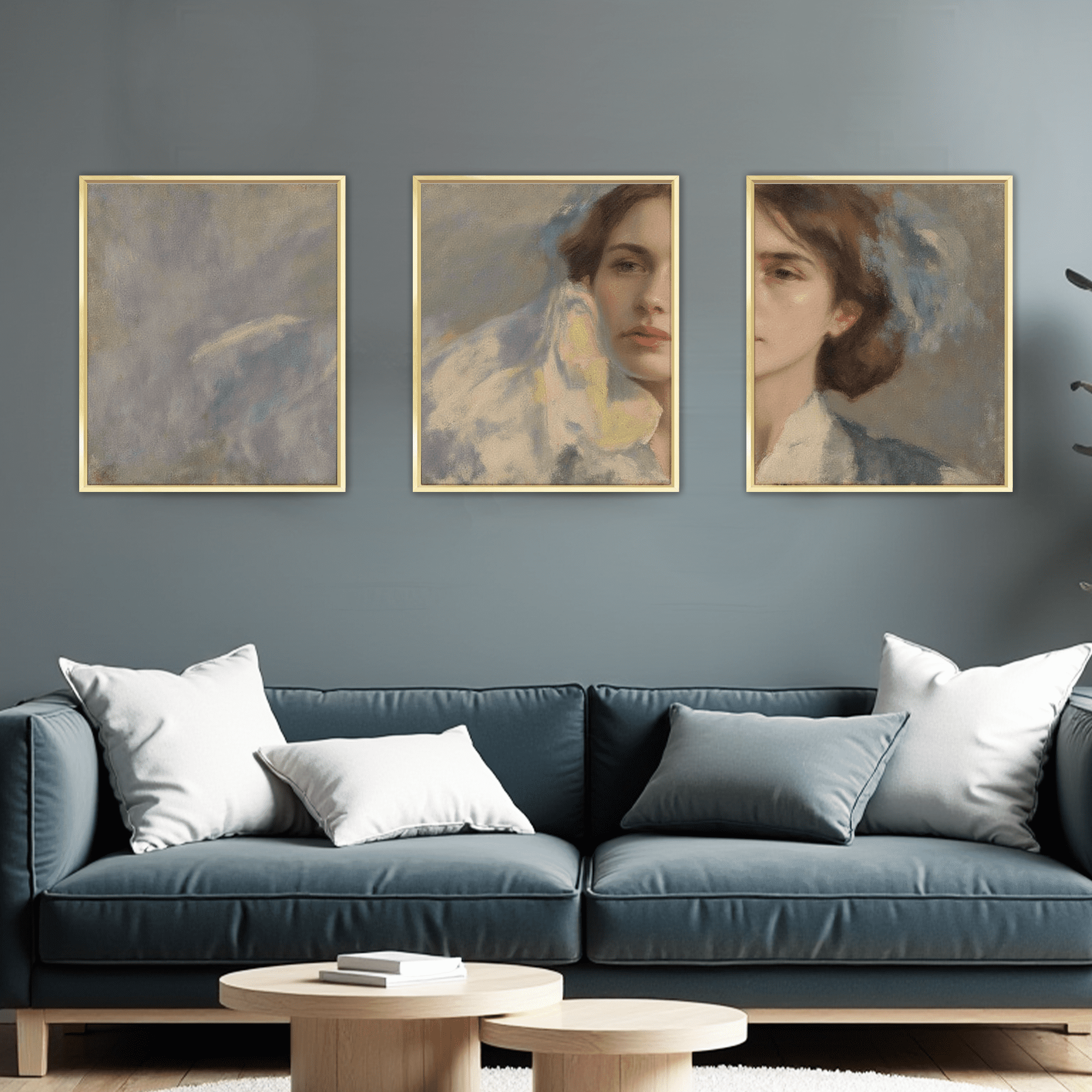 MAYEERTY Modern Abstract Wall Art Painting, Living Room Decor, Glod Aluminum Alloy Frame, 15.7"x11.8"