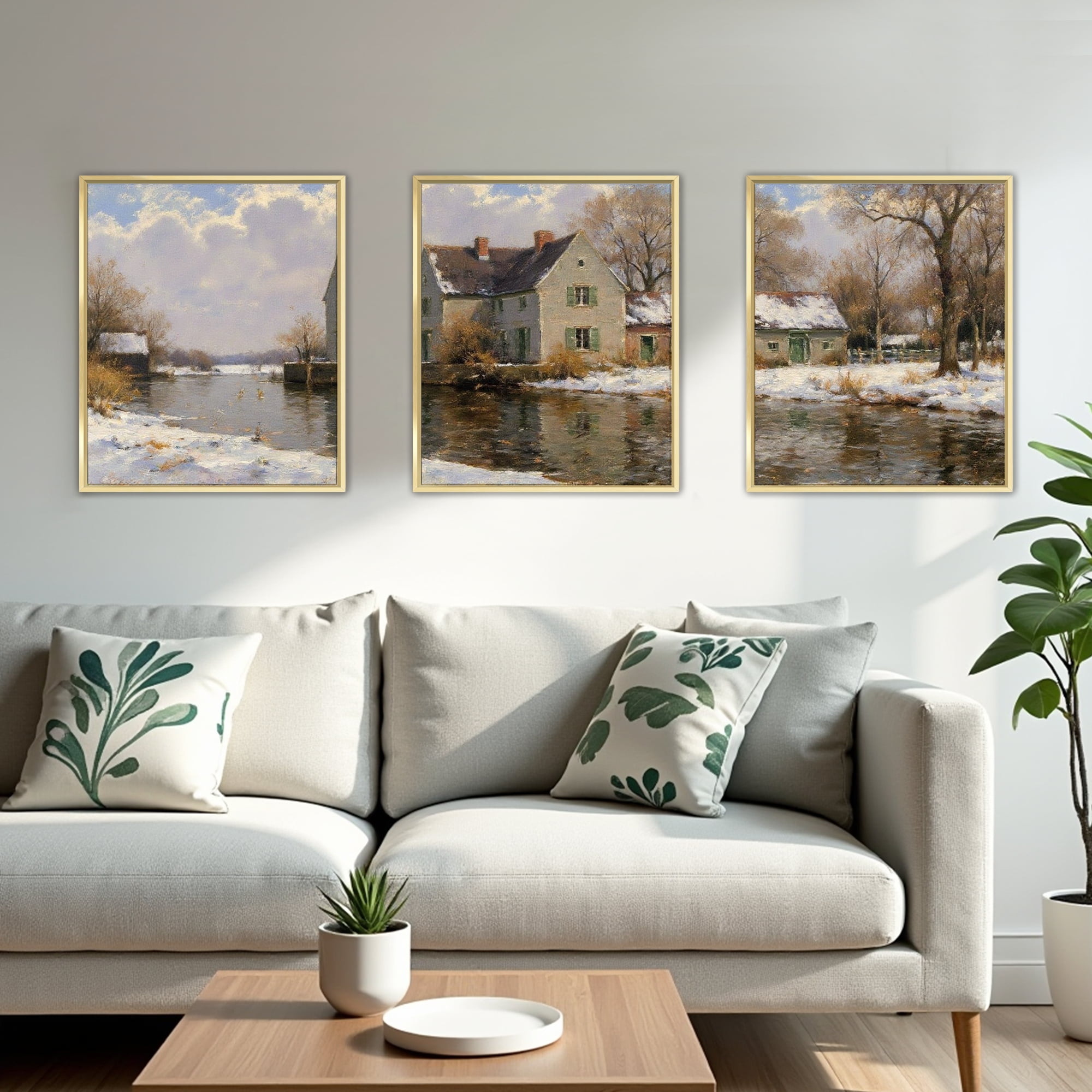 MAYEERTY Modern Abstract Wall Art Painting, Living Room Decor, Gold Aluminum Alloy Frame, 23.6"x15.8"