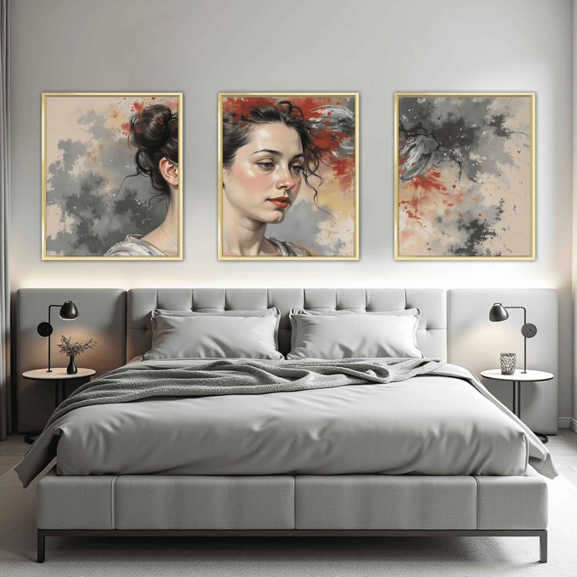 MAYEERTY Modern Abstract Wall Art Painting, Living Room Decor, Glod Aluminum Alloy Frame, 7.87"x9.84"