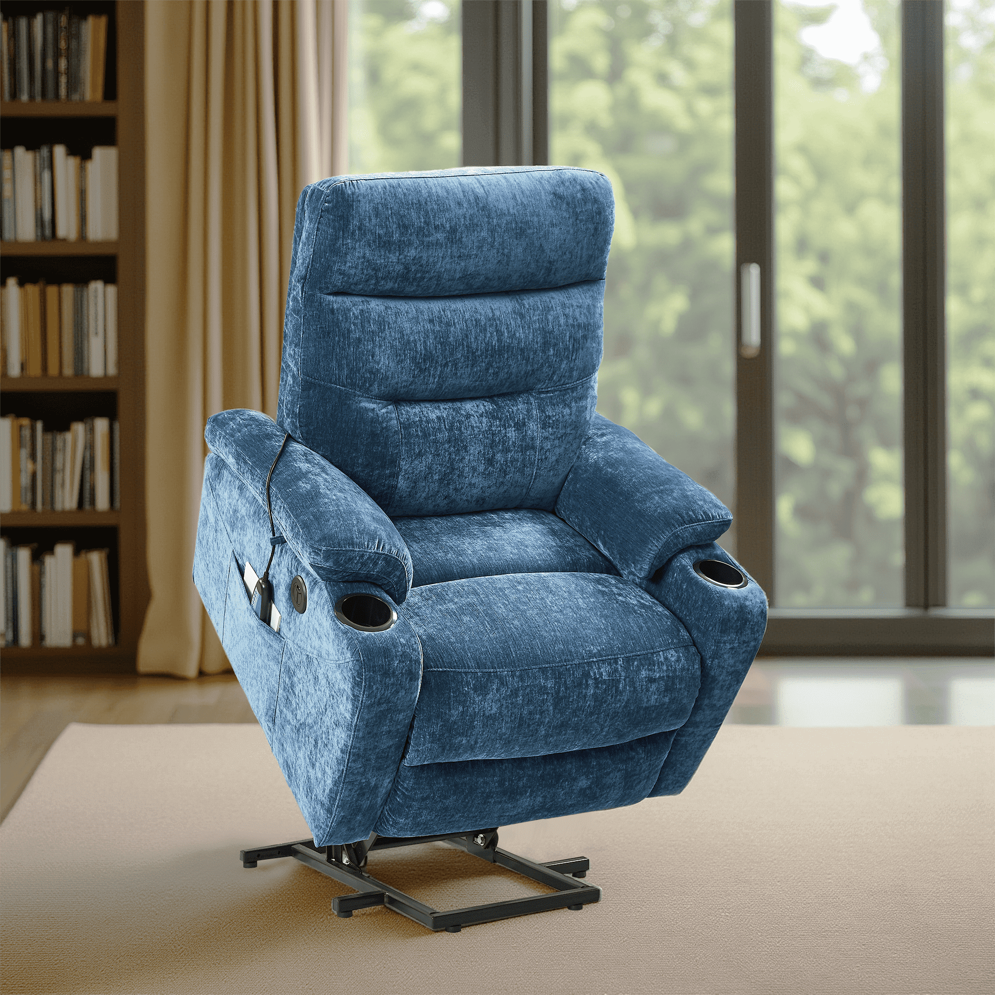 MAYEERTY Power Lift Recliner Chair,Electric Sofa Home Living Room Chairs,Blue