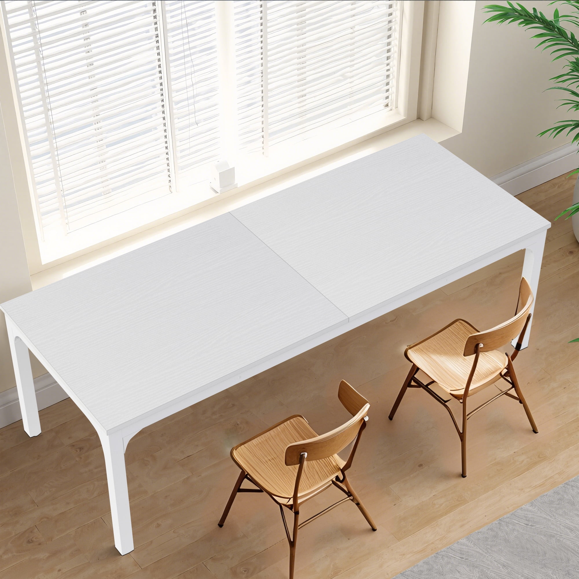 MAYEERTY 78.7 Inch Dining Table, 6-8 Seater Rectangular Table with 25mm MDF Board & Heavy Duty Metal Frame