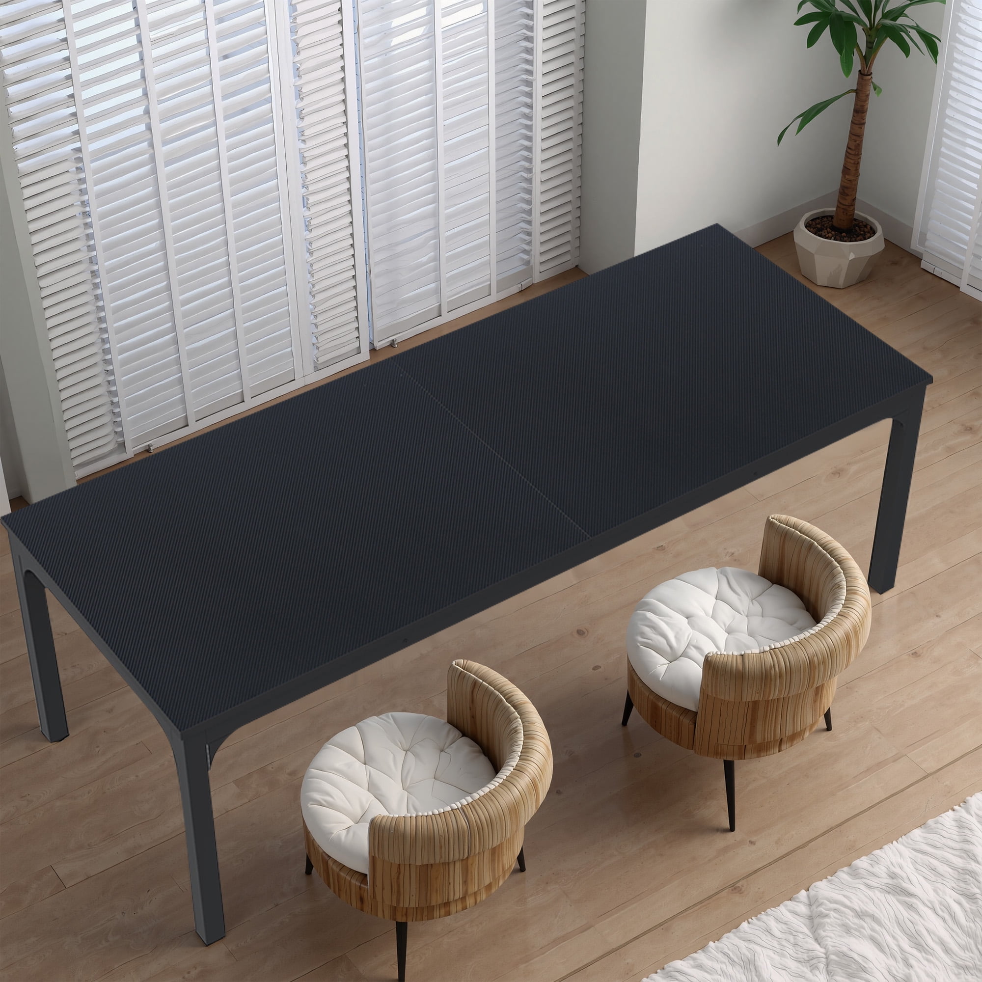 MAYEERTY 78.7 Inch Dining Table, 6-8 Seater Rectangular Table with 25mm MDF Board & Heavy Duty Metal Frame