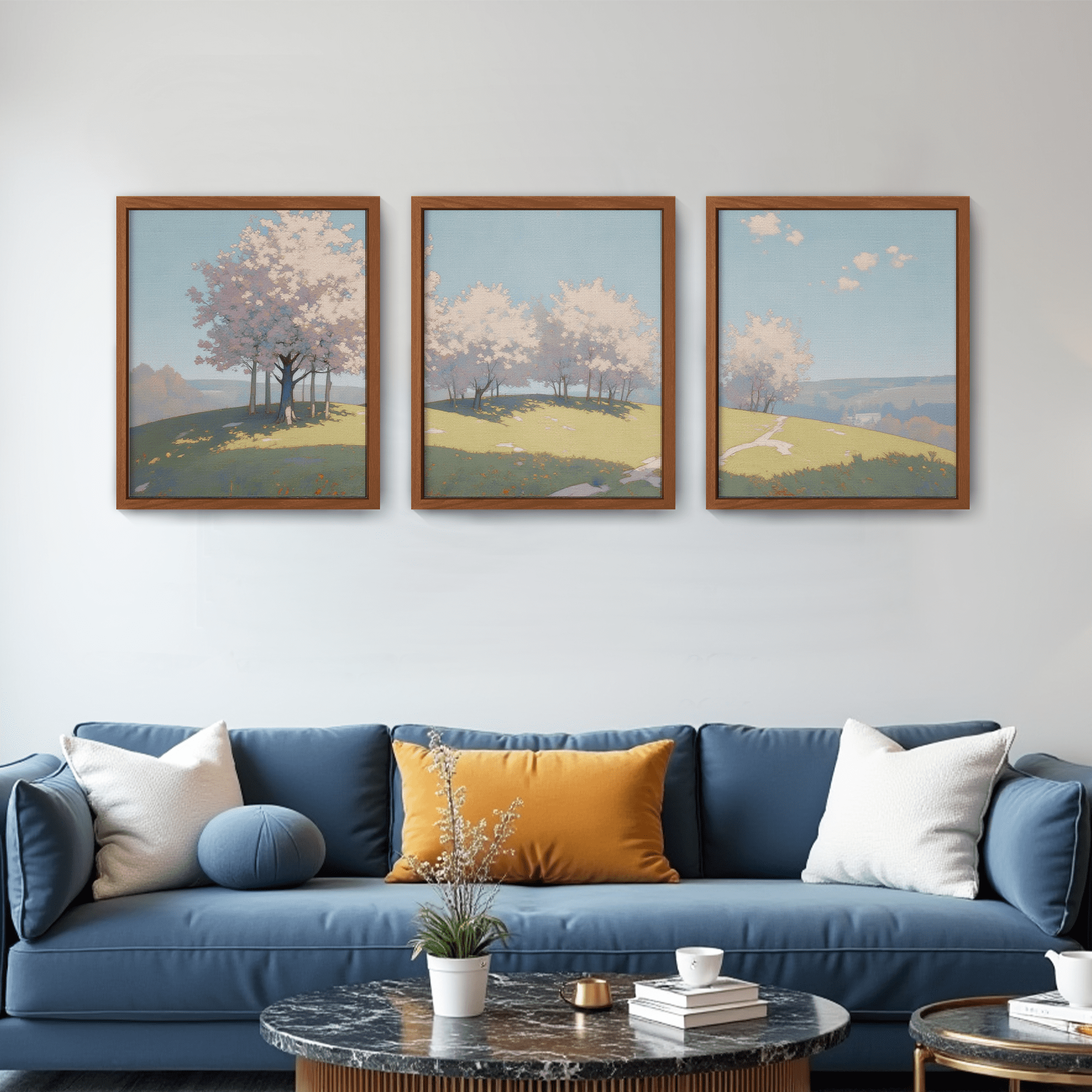 MAYEERTY Modern Abstract Wall Art Painting, Living Room Decor, Brown MDF Frame, 7.87"x9.84"