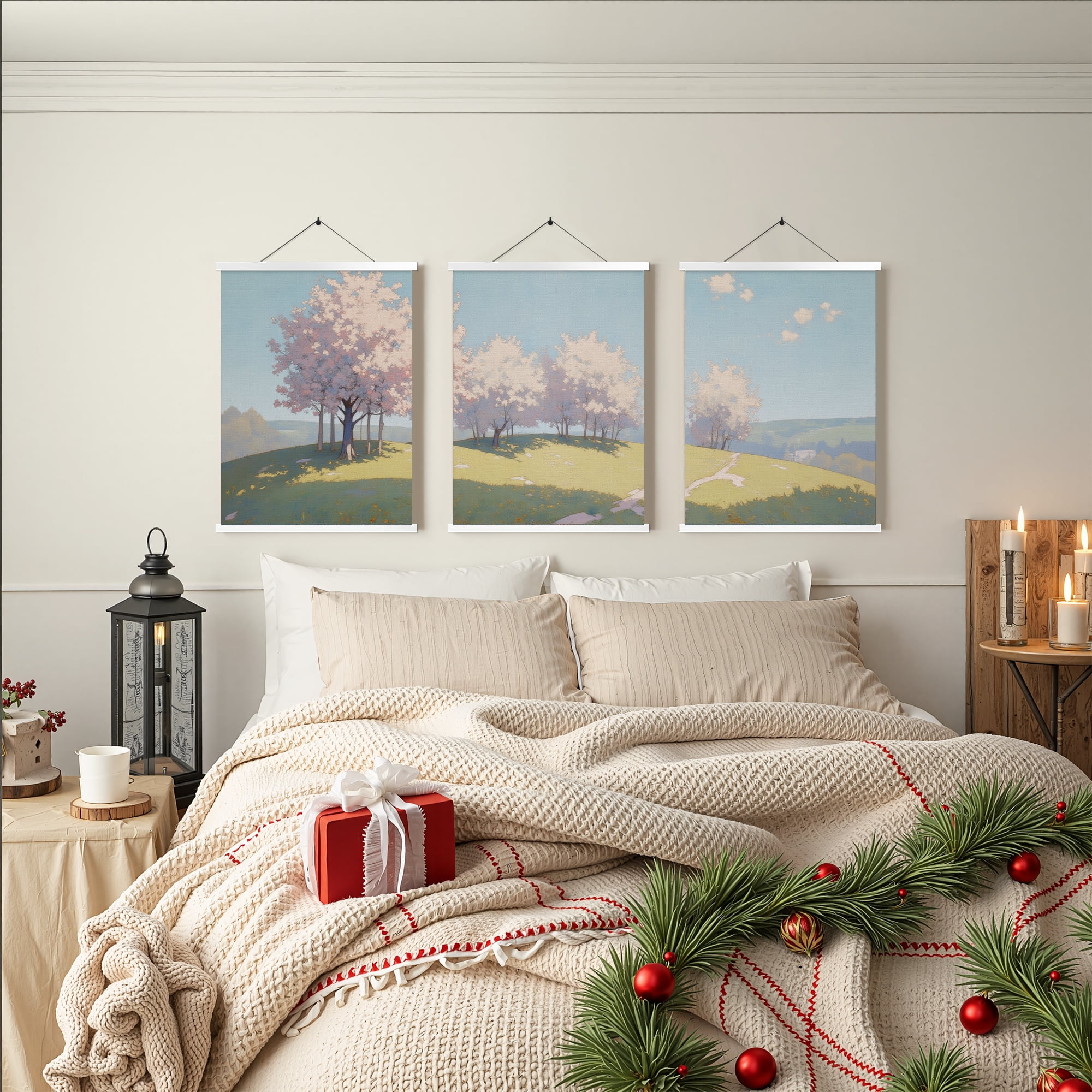 MAYEERTY Modern Abstract Wall Art Painting, Living Room Decor, White Hanging Rod Frame, 23.6"x15.8"