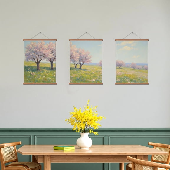 MAYEERTY Modern Abstract Wall Art Painting, Living Room Decor, Brown Hanging Rod Frame, 23.6"x15.8"